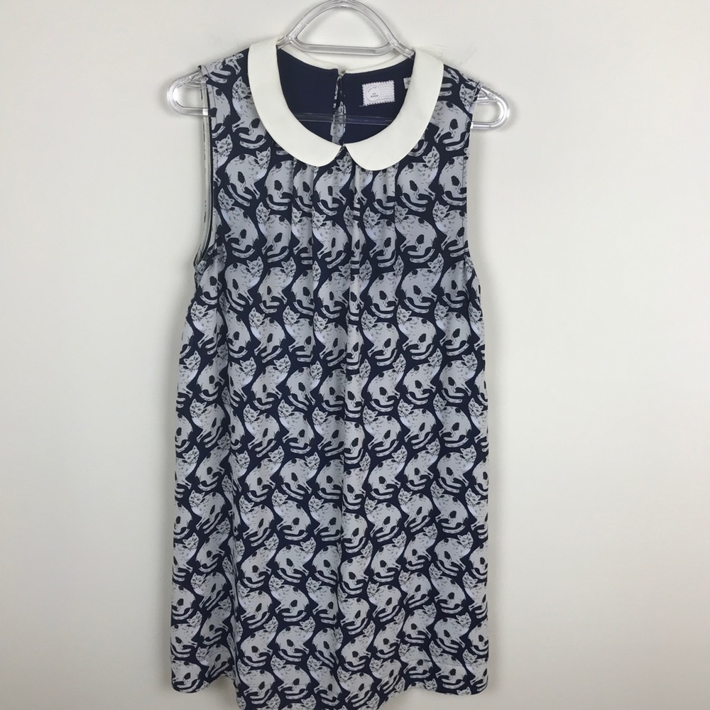 Anthropologie PostMark Chaton Cat Print Dress